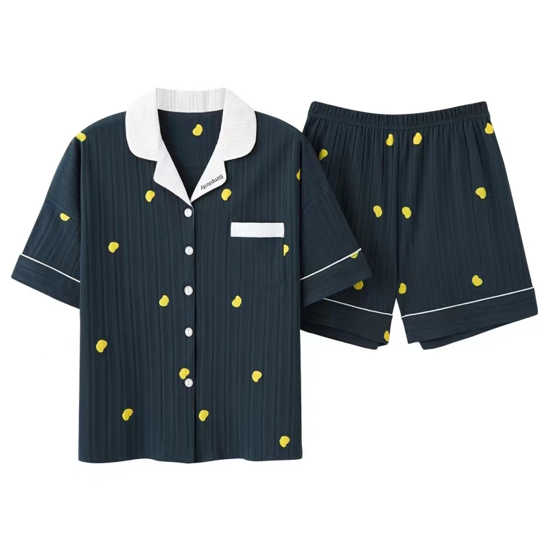 

Seeslim Summer Pyjamas Women Short Sleeve Womens Pajamas Sleepwear Polka Dot Cotton Comfortable Pajama Set Night Gown Suits