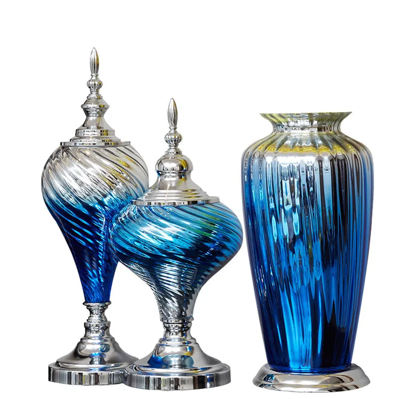 

vase for flower,blue glass crystal vases for home decor,new arrival