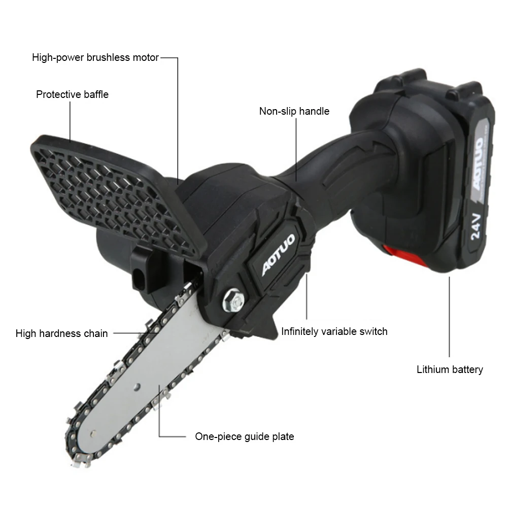 

High Quality 550W Rechargeable Chainsaw Small Handheld Chainsaw herramientas de mano saw for Wood Cutting Tree Trimming