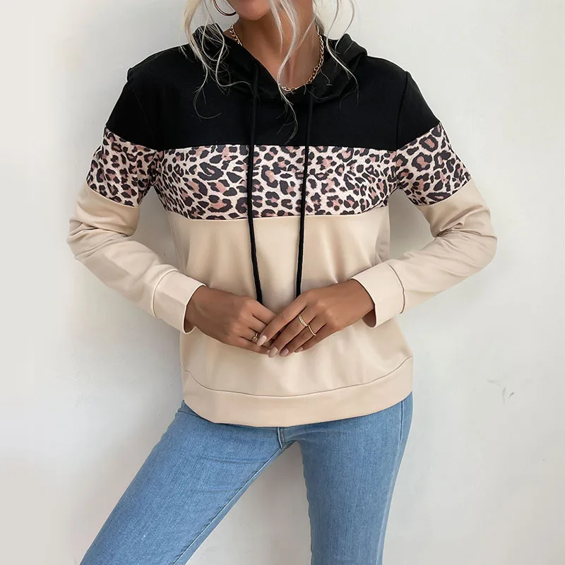 

Fashion Leopard Patchwork Jumper Sweater Women 2021Hot New Casual Full Sleeve Autumn Winter Ladies Knitted Sweater Pullovers Top