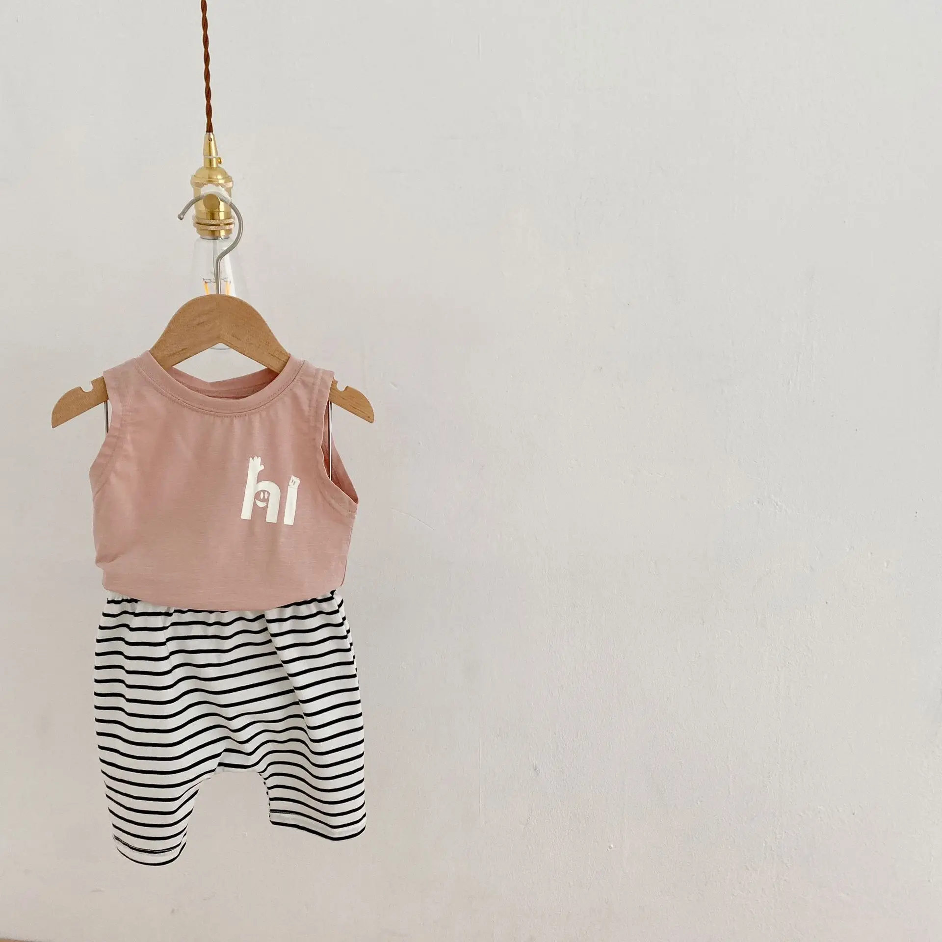 

Newborn Baby Clothes Sets Summer Baby Sleeveless Vest Tops + Striped Shorts 2pcs Baby Girl Outfits Toddler Boys Clothing Set