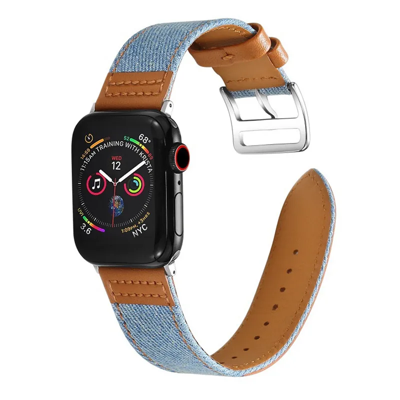 Тканевый нейлоновый ремешок для часов Apple Watch 38 мм 40 42 44 браслет из натуральной