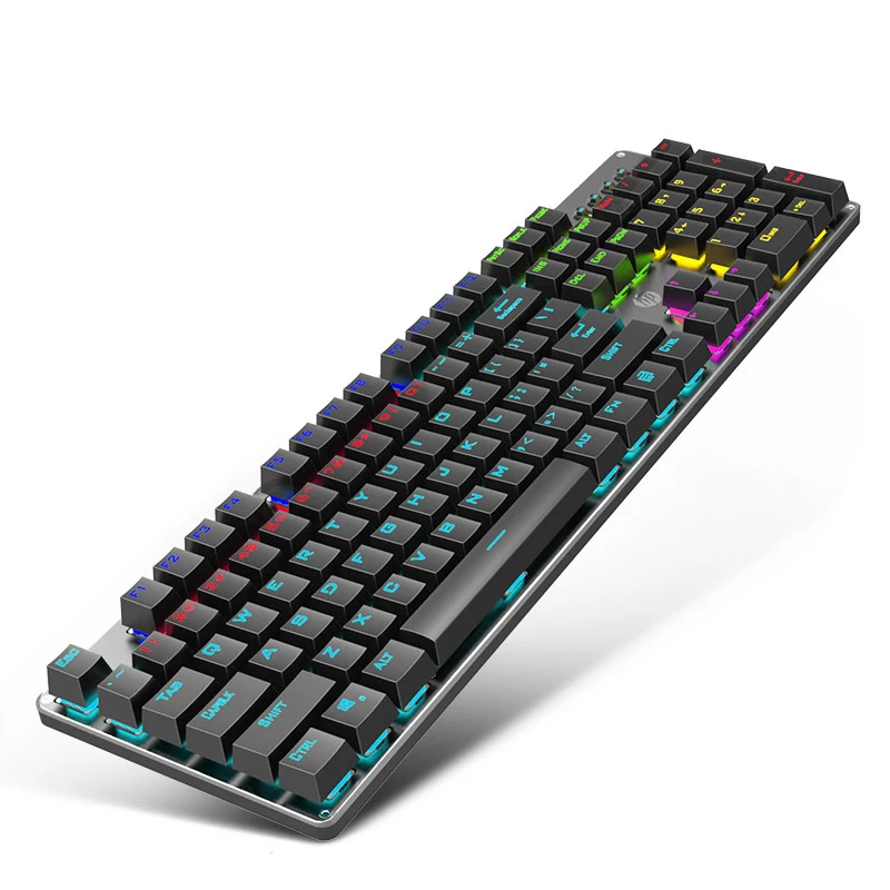 Механическая игровая клавиатура HP 104 клавиш цветная подсветка металлическая