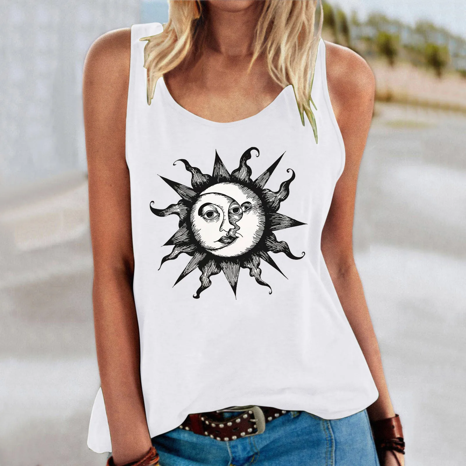 

Summer T Shirt Women Casual Tee Shirts Sleeveless T-shirt Ladies Womens Clothings Graphic Tshirts Fashion Lady 90s Clohes Tops