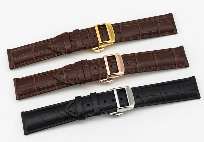 20/21/22mm Leather Strap Stainless Steel Push-Button Hiden Clasp for JAEGER-LeCoultre Master Series Watch Band+ Tool