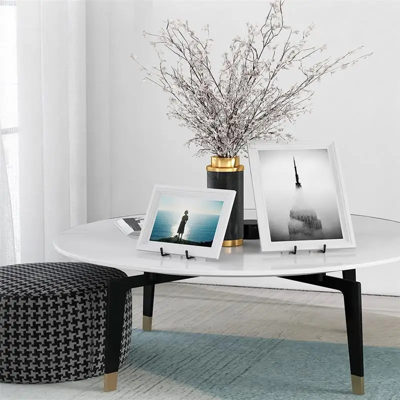 

2pcs Easel Decor Stand Set Desktop Placement Stand Metal Storage Rack for Picture Book Certificate Display Holder