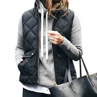 Мягкий женский жилет с воротником-стойкой, Легкая стеганая плотная флисовая куртка на молнии, пальто