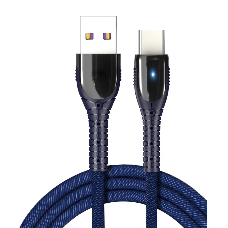Синий 5А usb type C кабель для huawei P20 P30 Pro samsung S9 Redmi Note 7 Мобильный телефон USBC 3,1 кабель для быстрой зарядки type-C - Цвет: Синий