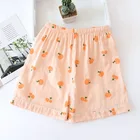 Пижамные штаны для дома из 100% хлопка, женские летние шорты, свободные повседневные домашние тонкие цветные полосатые штаны для сна с эластичной талией, одежда для сна