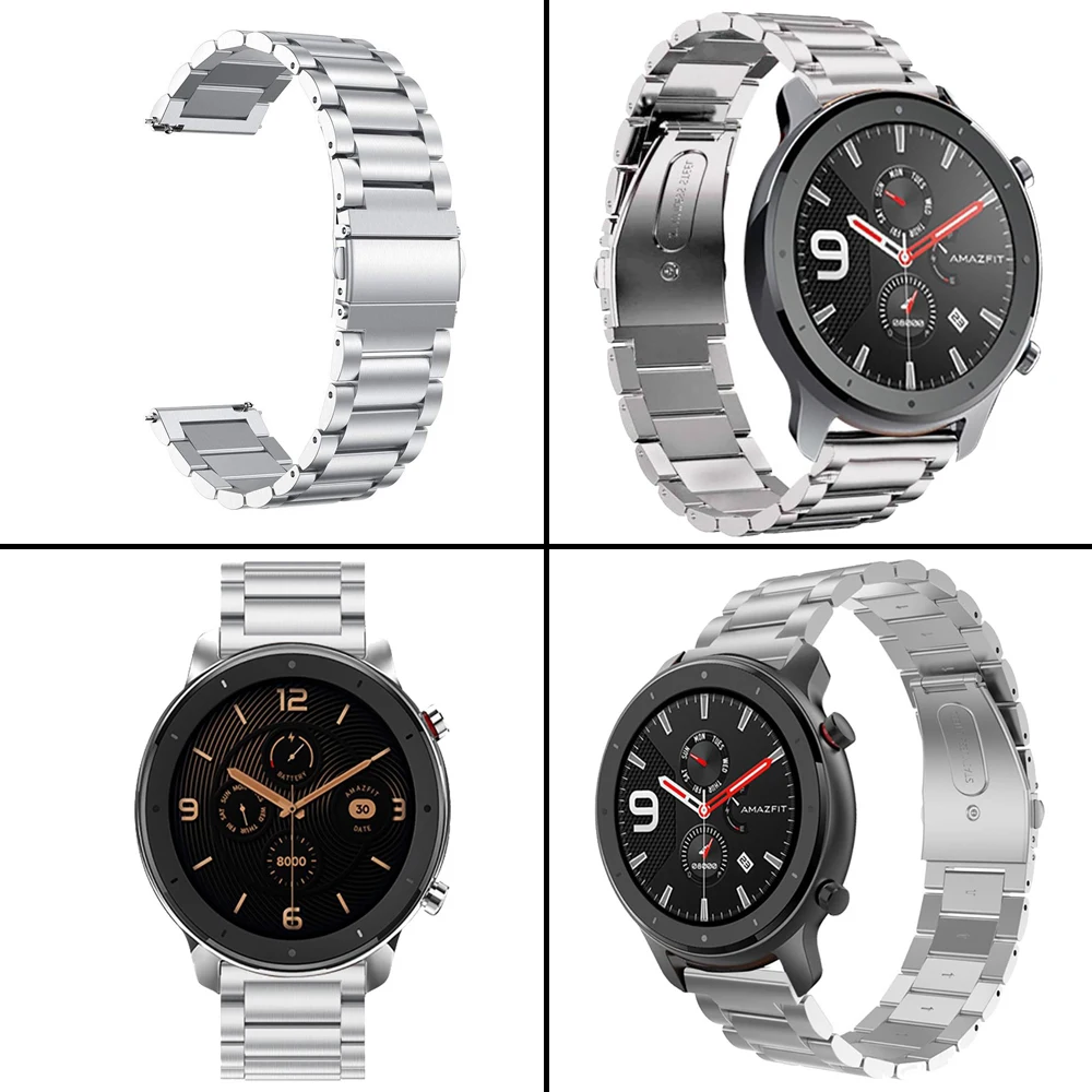 22 мм ремешок для Huami Amazfit GTR 47 Смарт часы стальной металлический Милан