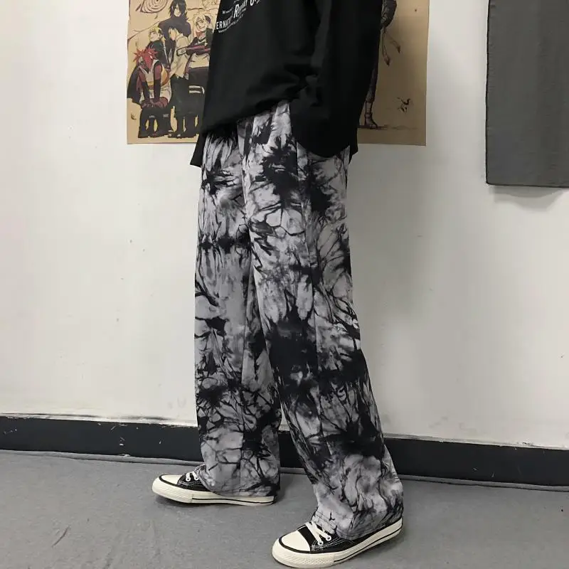 Тай дай брюки Харадзюку Женская и Мужская шнурок летние повседневные свободные