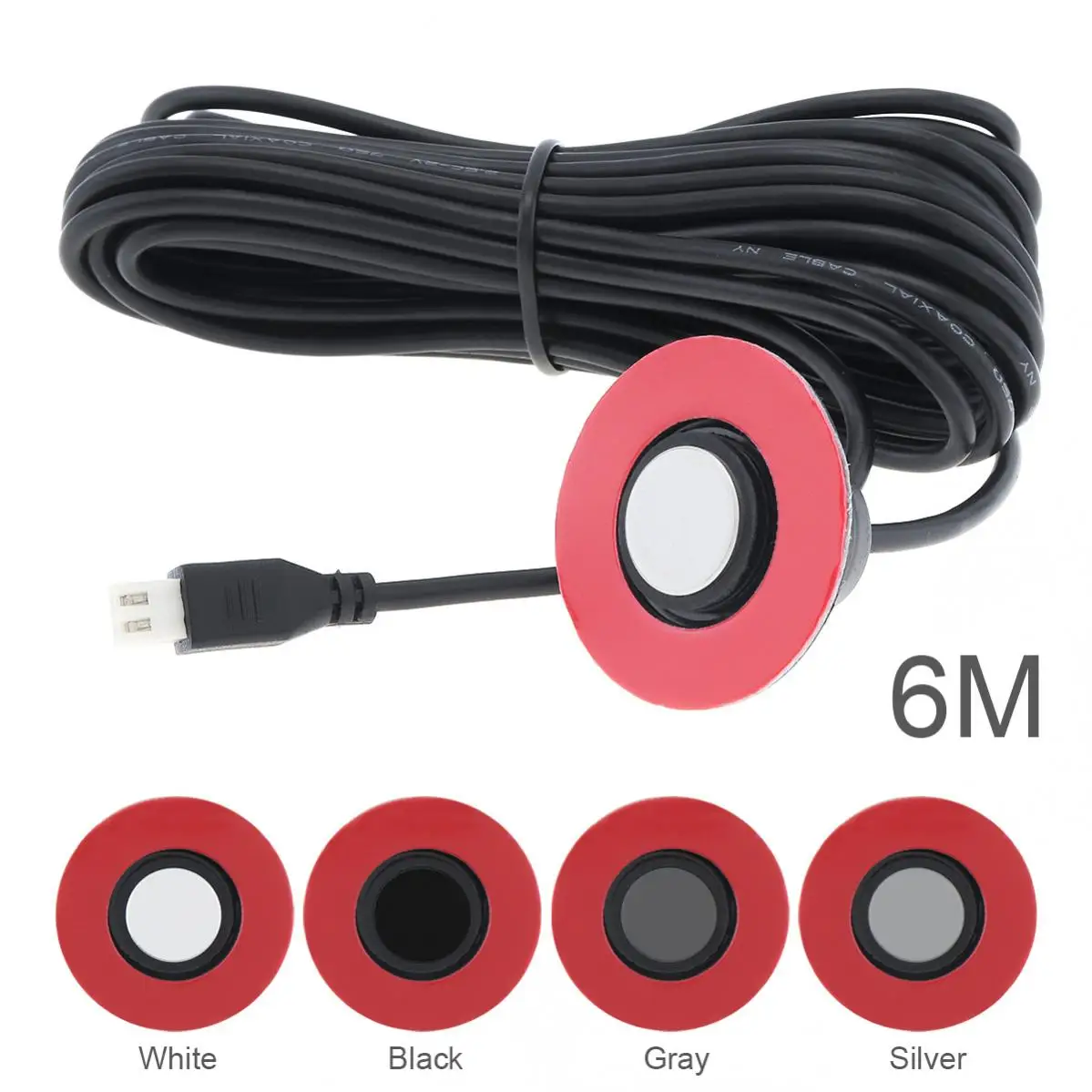 

6 M Original 13mm Flat Sensors Adjustable Depth 16mm Car Parking Sensor weatherproof for Monitor Reverse System