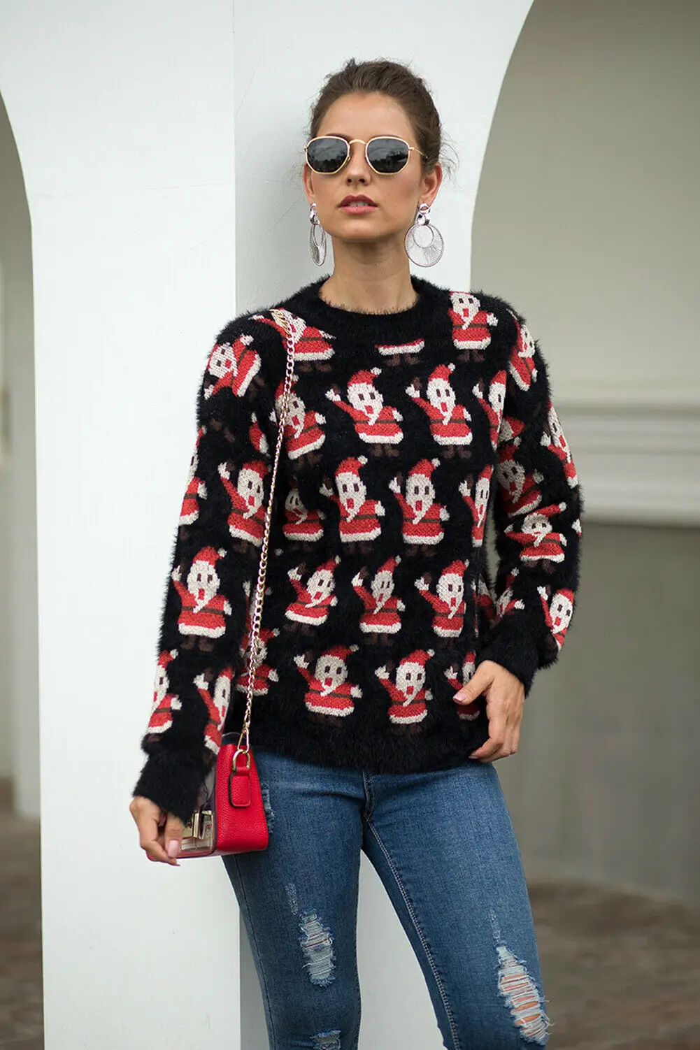 2020 новый год Женский Рождественский свитер Модный женский джемпер с длинным