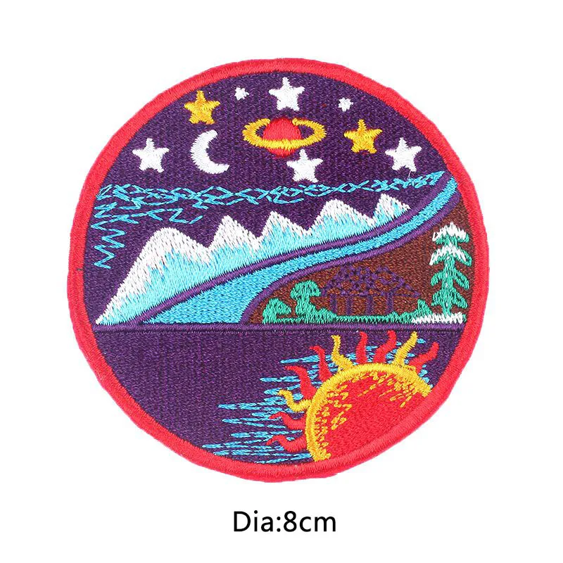 Нашивки для одежды пейзаж полоса аппликация Tshrit Art горный DIY аксессуары нашивки на одежду наклейки железные на нашивки - Цвет: PE3599CT