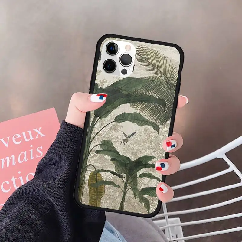 

Ginkgo Leaf Gold Foil Phone Case For Iphone 6 6s 7 8plus X Xr 11 12 Mini Pro Max Cover Fundas Coque