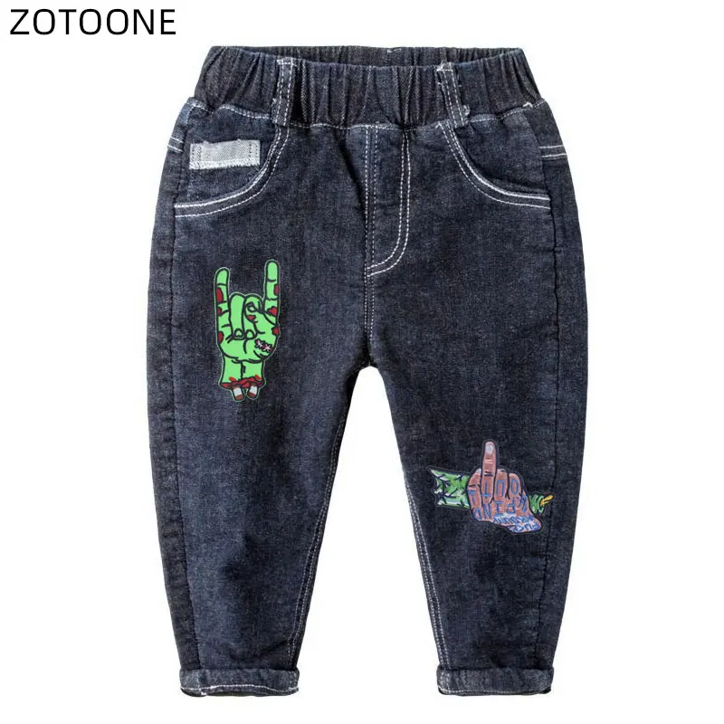 Вышитые нашивки ZOTOONE в форме сердца с утюгом на пальце искусственные наклейки