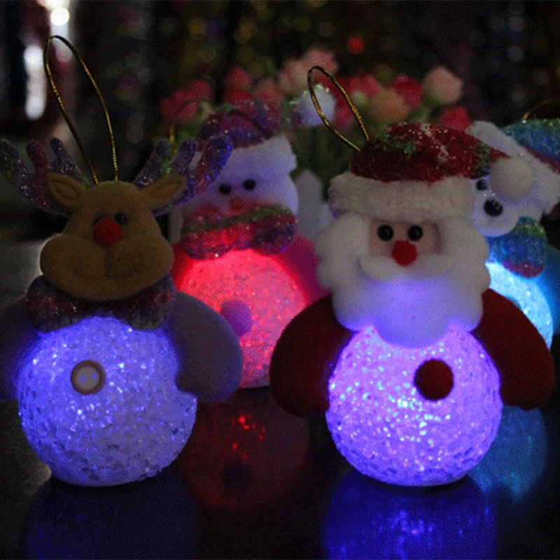 Светодиодный светильник для рождественской елки висячие украшения Санта Клаус