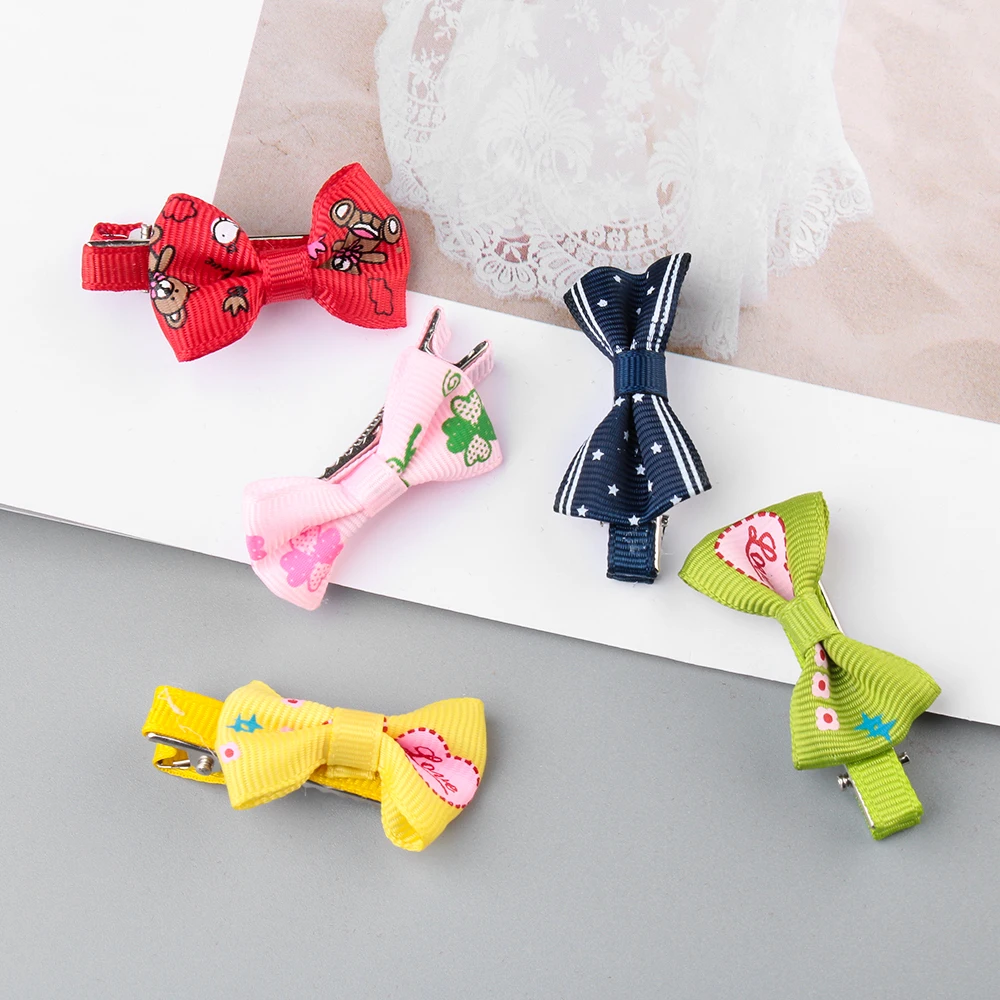 5 шт. случайный уход за домашними животными однотонные милые хлопковые заколки