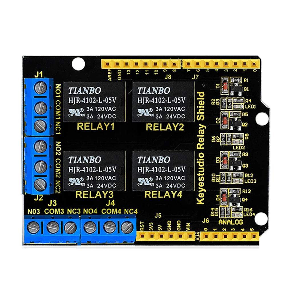 

4-Канальный Релейный Модуль Keyestudio 5 В для Arduino UNO R3