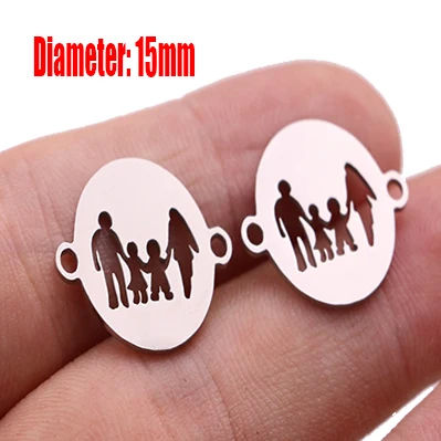 5pcs Family Chain Stainless Steel Pendant Necklace Parents and Children Necklaces Gold/steel Jewelry Gift for Mom Dad New Twice - Цвет: Steel 12