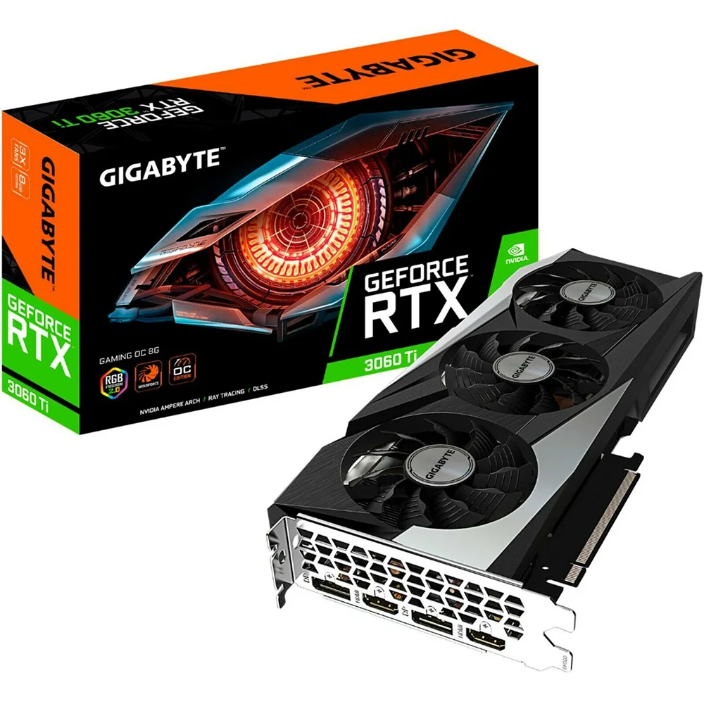 

New GIGABYTE NVIDIA GeForce RTX3060Ti LHR GAMING OC 8G GDDR6 Graphics Card RTX 3060TI