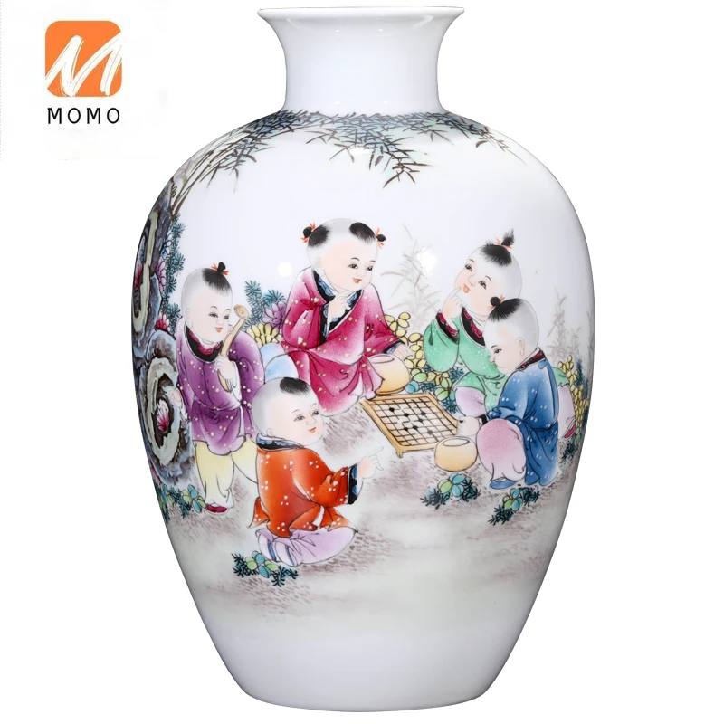 

Керамическая китайская ваза, Расписанная вручную, для гостиной, дома, прихожей, Цветочная композиция, украшение для рукоделия