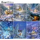 EverShine алмазная живопись, пейзаж, полная Алмазная мозаика, Зимняя Вышивка бисером стразы, Новое поступление, Декор для дома