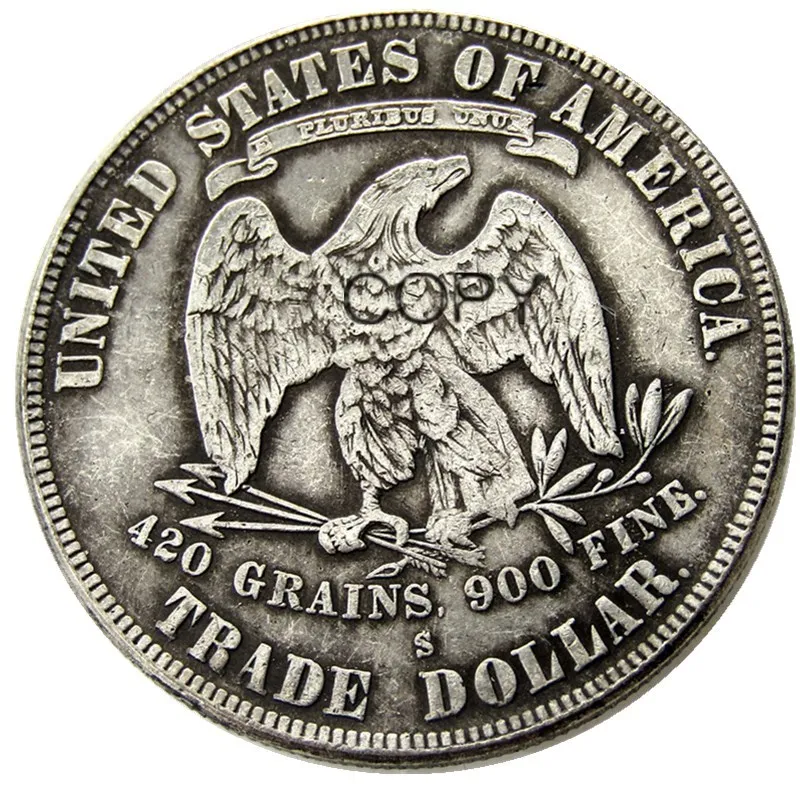 Монеты США торговый доллар 1876-PSCC копия посеребренных монет |
