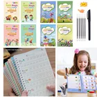 Детские книжки с 4 книжками Sank Magic Book, многоразовая 3d-тетрадь для обучения каллиграфии, математике, английской практики, подарок