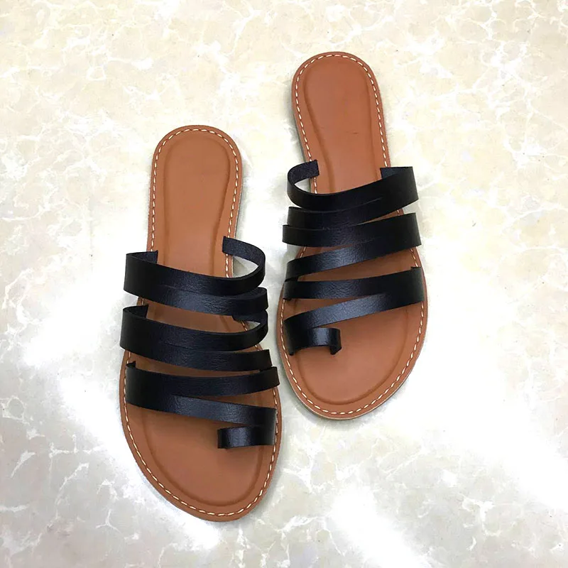 

New Style Comfortable Leather Sandals Retro Ladies Gladiator Casual Shoes Soft Bottom Beach Slippers Outdoor Travel Summer Shoes