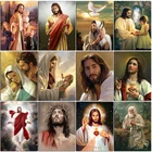 Набор для алмазной вышивки сделай сам, крутая картина с портретом Иисуса, полноразмернаякруглая мозаичная картина