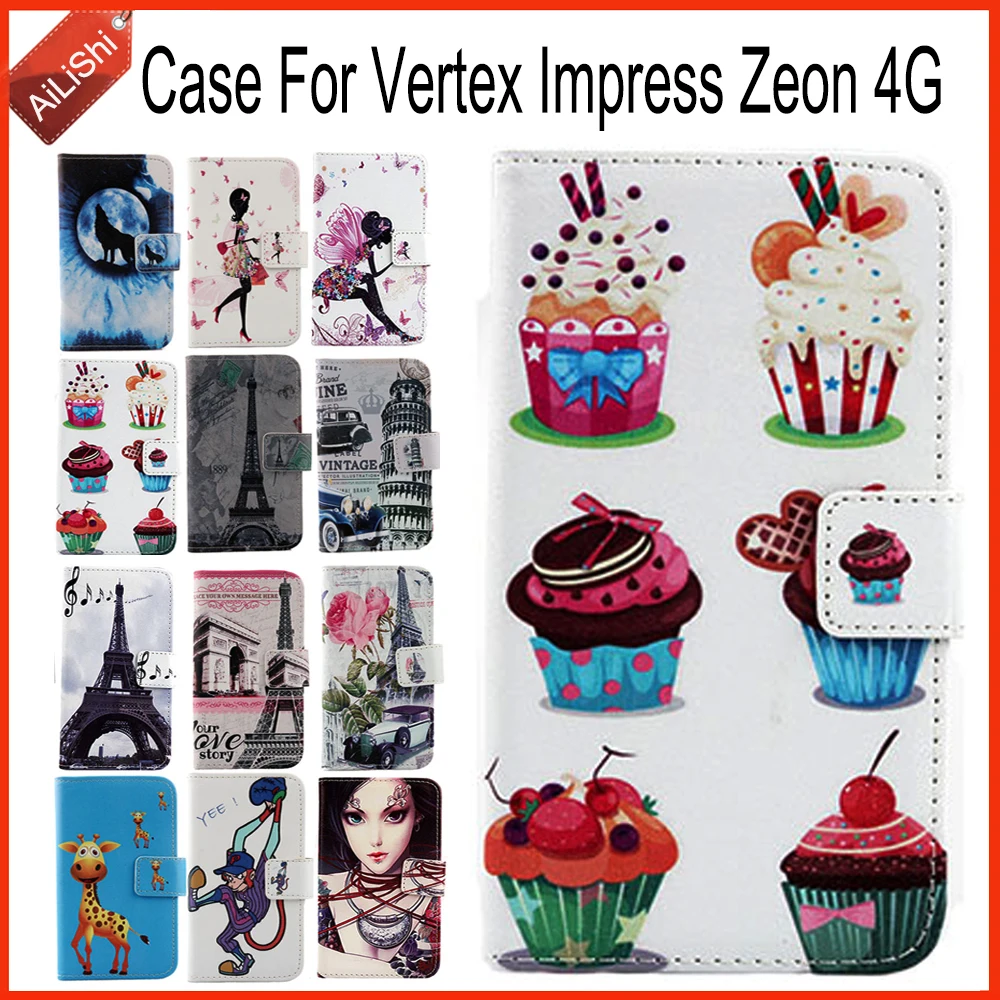 AiLiShi чехол для Vertex Impress Zeon 4G роскошный Флип PU кожаный эксклюзивный 100% специальный