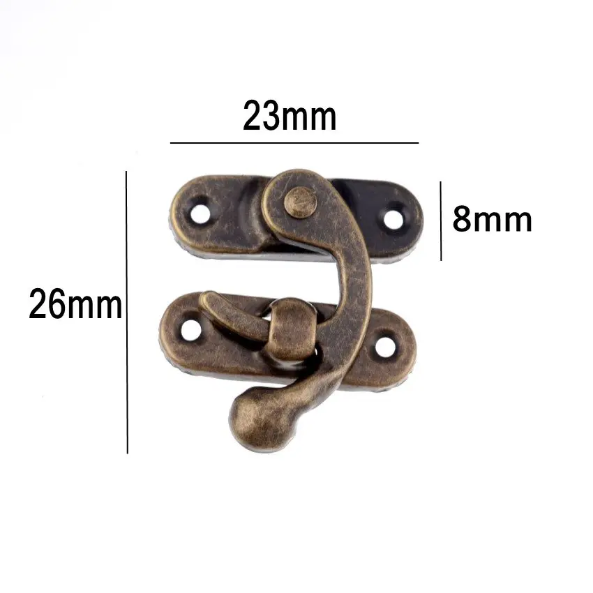 

Античная латунная деревянная застежка в винтажном стиле, декоративная подарочная коробка для ювелирных изделий, засов для чемодана, крючок, мебельная пряжка, застежка, замок