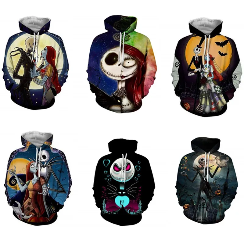 Толстовки с капюшоном Кошмар перед Рождеством толстовки для косплея костюмы на