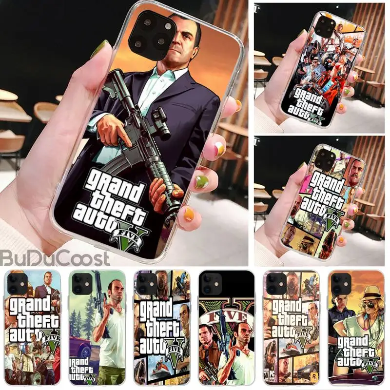 gta 5 game phone case for iphone 8 7 6 6s plus x 5s se 2020 xr 11 pro xs max 12 12mini free global shipping