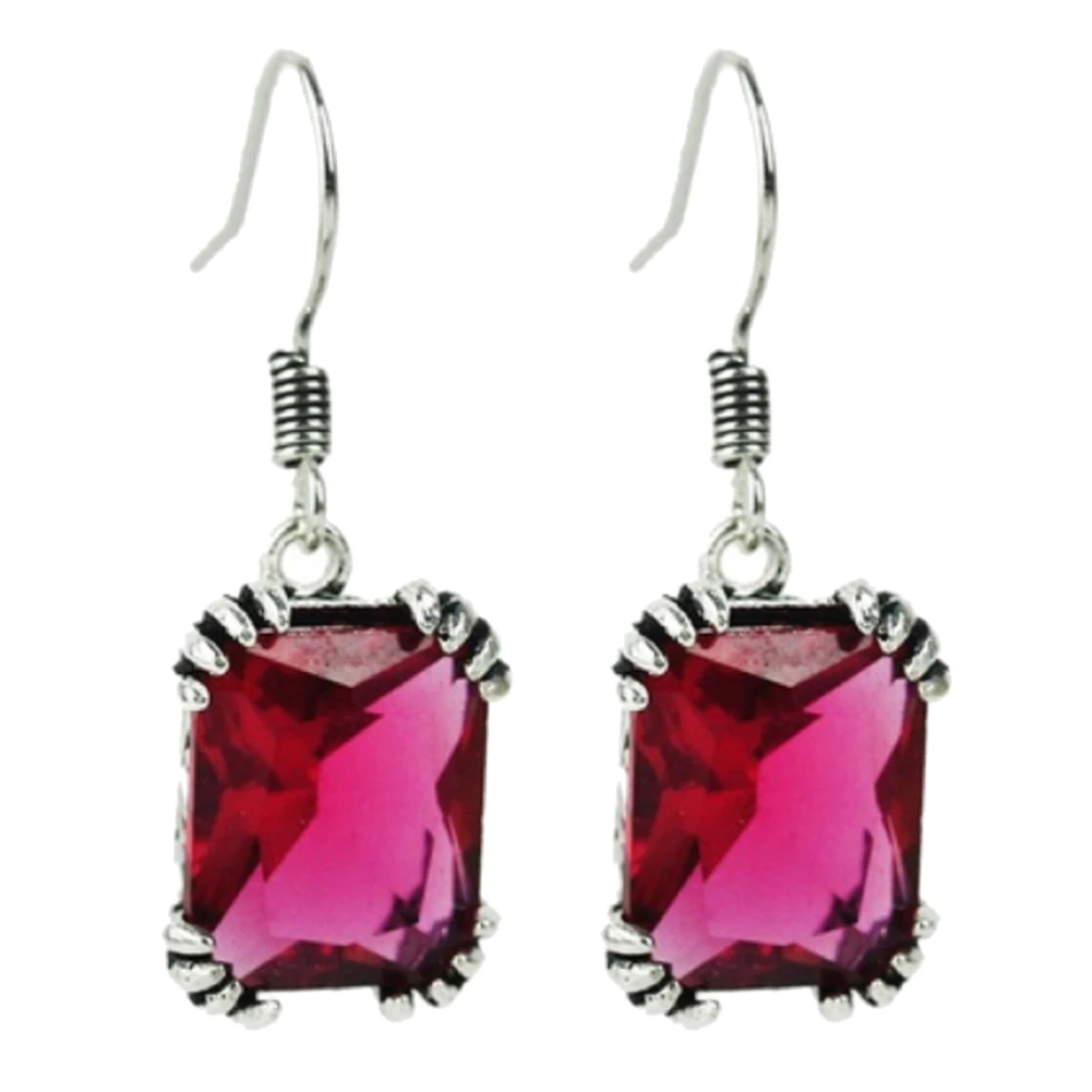 Trendy Vintage Design Fashion Party Women Square Cubic Zirconia Pendant Hook Earrings Jewelry Gift New Geometric Long | Украшения и