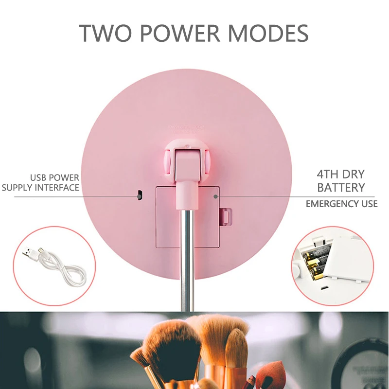 Настольный складной красота туалетный светильник Зеркало для нанесения макияжа