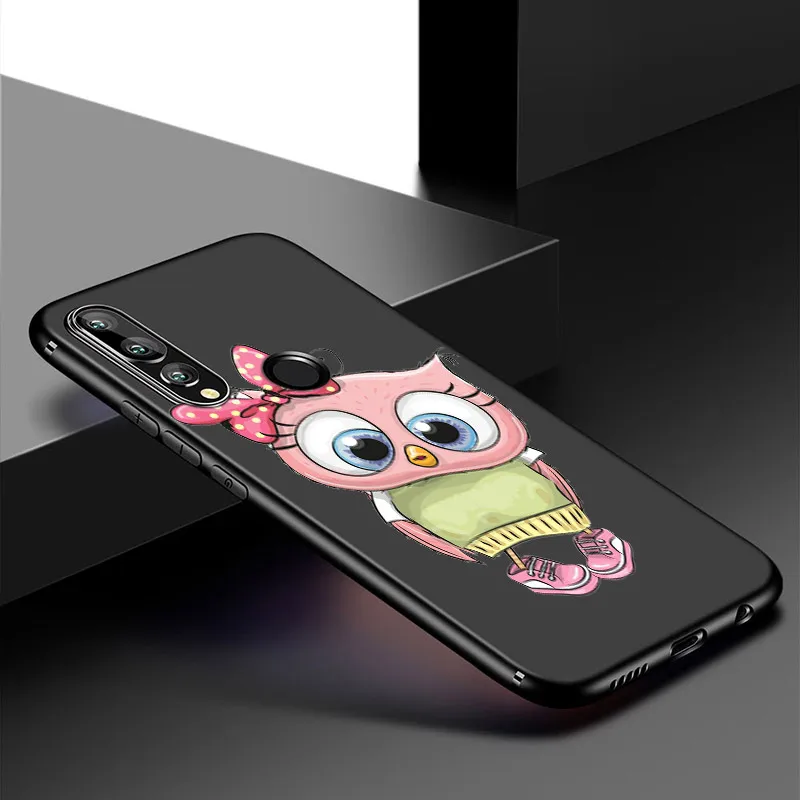 Silicone Cover Lovely Animal Owl For Huawei P40 P30 P20 Pro P10 P9 P8 Lite E Plus 2019 2017 Phone Case