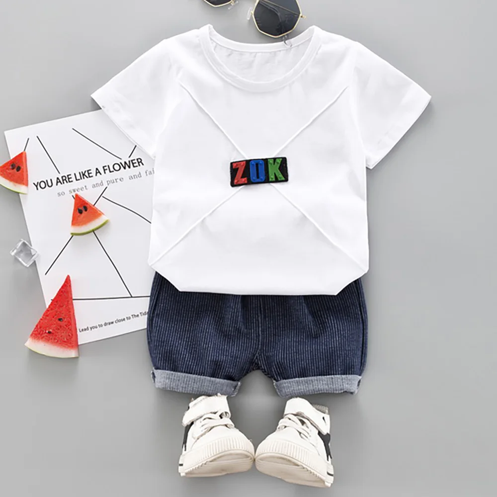 

2020 new children's summer clothes, boys and babies, handsome short sleeve suits, summer babies aged 1-3, 2 two-piece sets