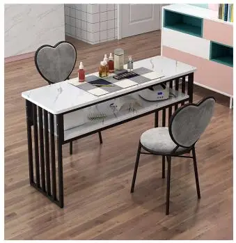 

Single pair web celebrity nail table double layer simple modern nail table economic nail table and chair set