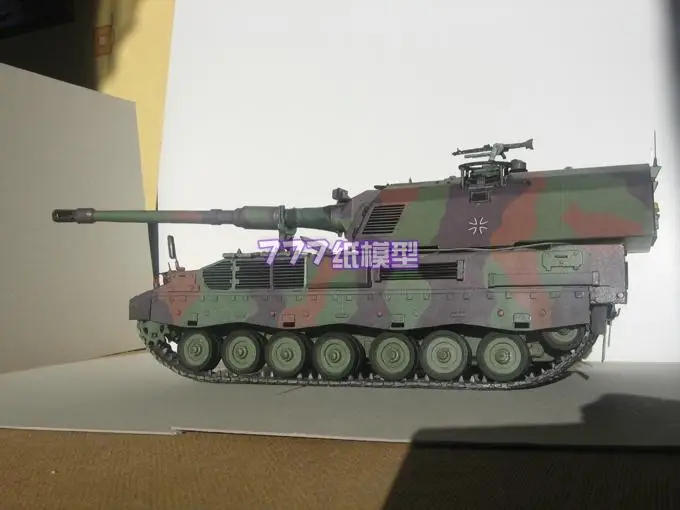 

German PZH2000 Self-propelled Howitzer Self-propelled Artillery Model Handmade DIY 3D Paper Model Children Adult Educational Toy