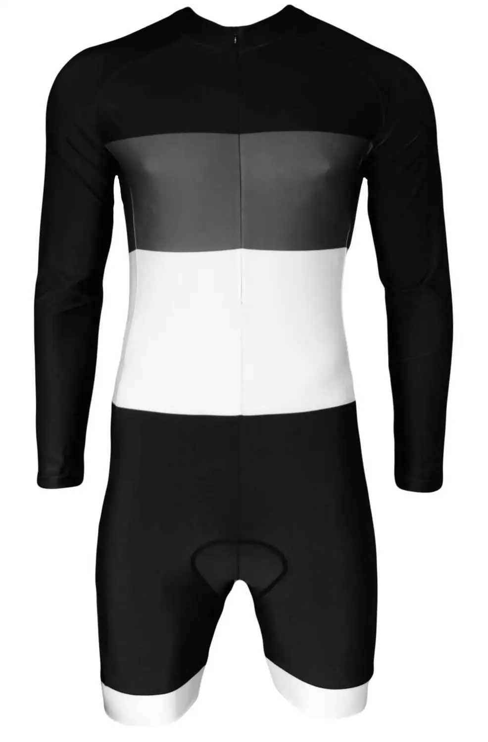 Pro Triathlon мужской костюм с длинным рукавом для велоспорта Джерси Облегающий комбинезон Майо Одежда для велоспорта Ropa Ciclismo велосипедный спортивный комплект - Цвет: black gray white