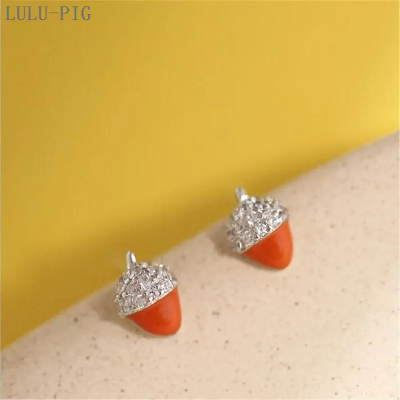 Женские серьги-гвоздики LULU-PIG изящные креативные серьги из соснового конуса и