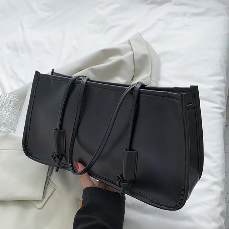 

Handbag Women's PU Leather Shoulder Tote Bags For Women Fashion Large Capacity Ladies Simple Casual Solid Underarm Female Bags