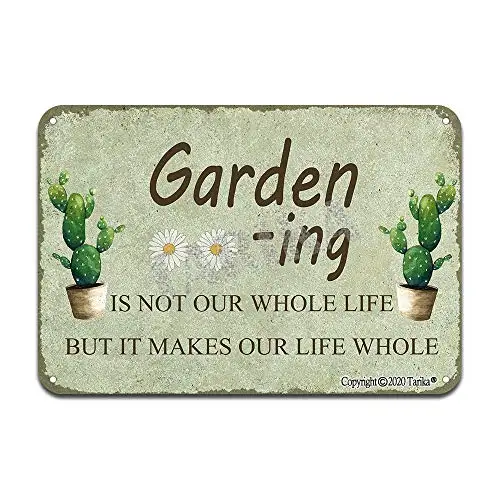 Садоводство-это не наша жизнь, но это делает нашу жизнь целым из 8x12 дюймов оловянного ретро-образа, украшения, поделки, знак для дома, кухни, летучая мышь