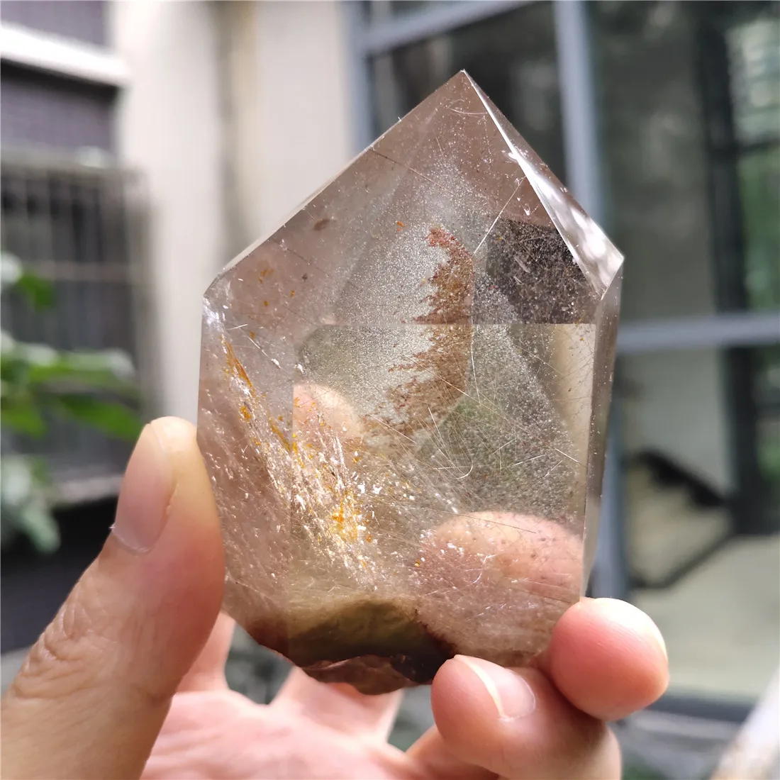 Кристал-фантом W Rutile камень остров Камни Кристаллы Wicca Cristal Pierre Naturelle et Cristaux Природный исцеляющий Декор кварц