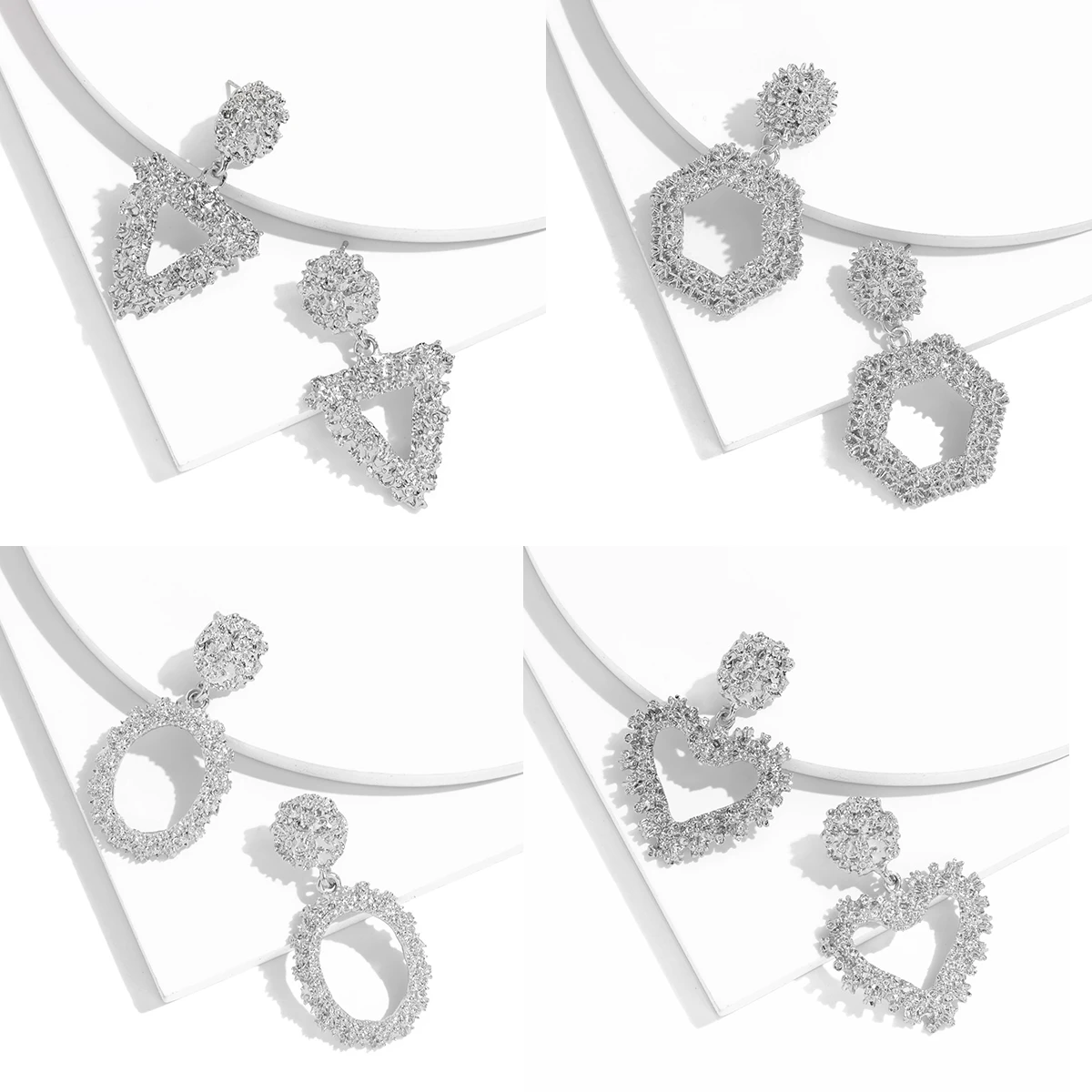 Винтажные большие металлические Висячие серьги для женщин геометрические