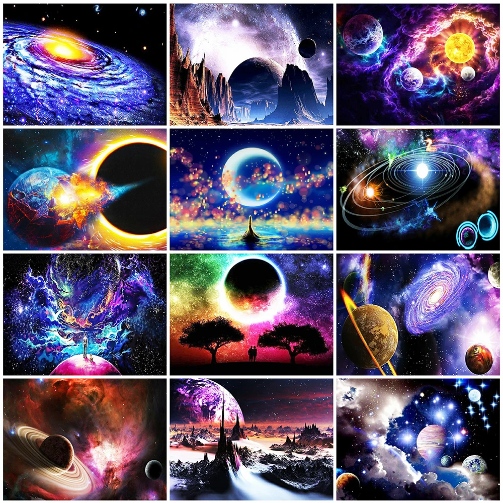 

Evershine 5D DIY Алмазная вышивка вселенная картина стразы полная площадь Алмазный мозаика пейзаж вышивка крестом декор для дома