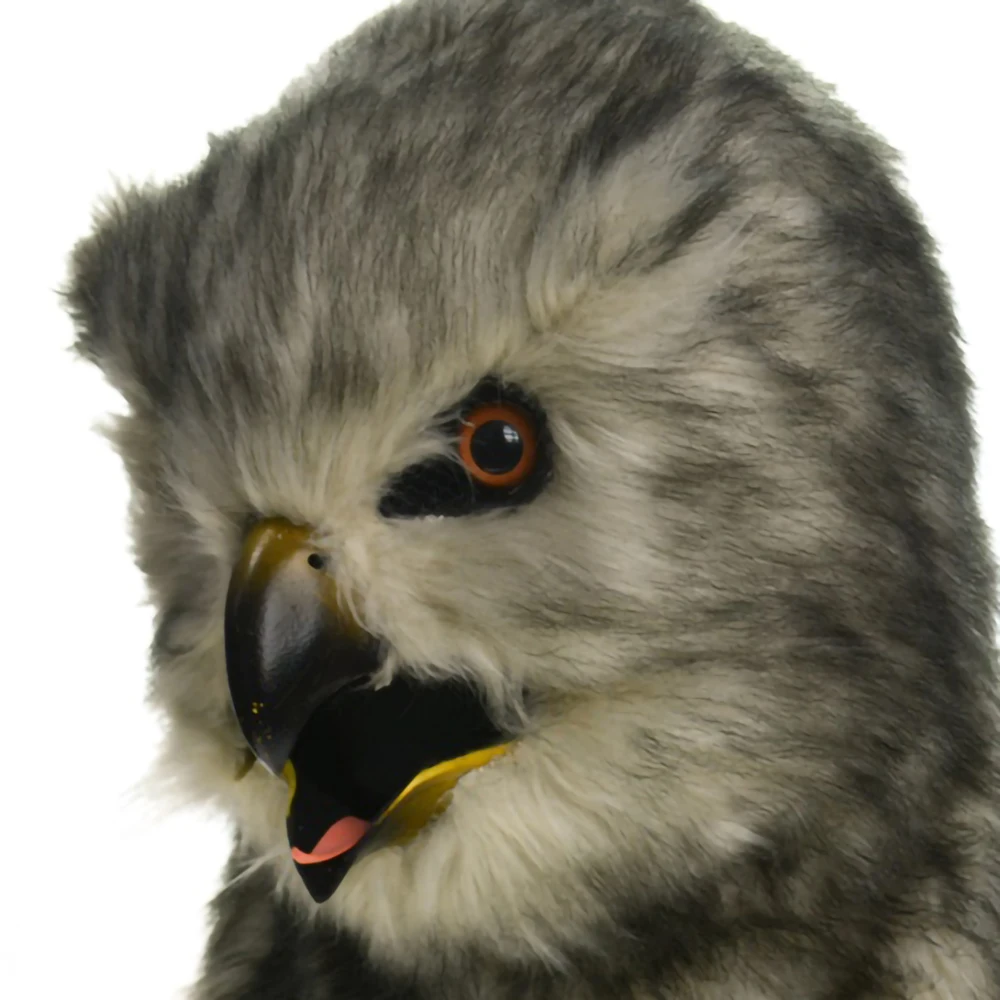 2022 HUITAI FURSUIT ручная работа для вечеринки рот движущиеся маски серые Совы рот-маски