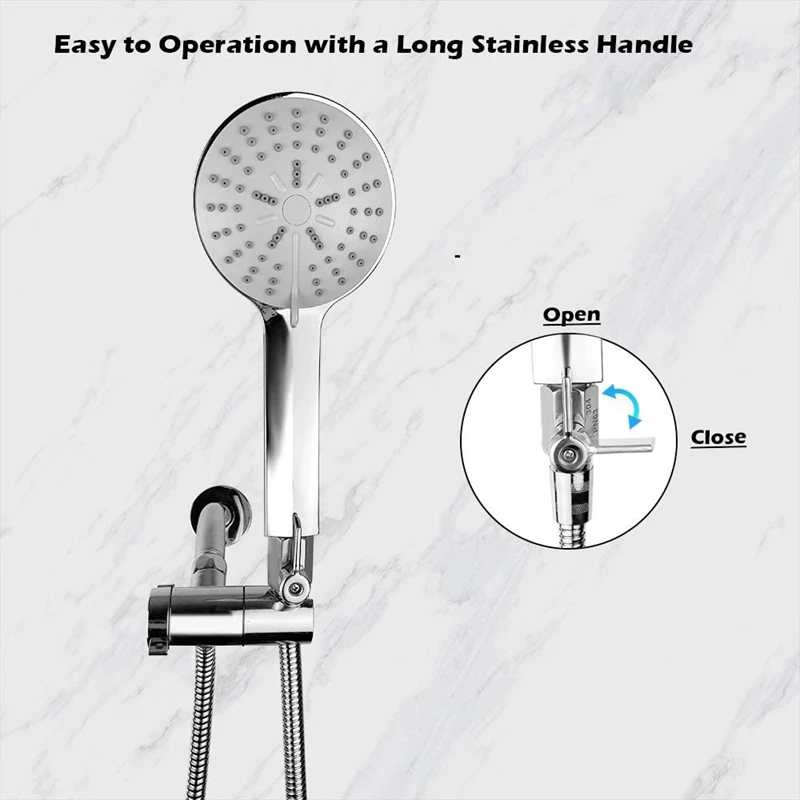 

Shower Head Shut Off Valve with Stainless Handle, 304 Stainless Steel Mini Ball Valve NPT Thread 2Pcs